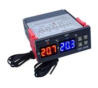 Flaroey Controlador de Temperatura Digital Dual -3008, Termostato de Dos Salidas de Relé, Calentador con Controlador de Temperatura de Sonda, A