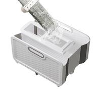 Flaroey Cubo de limpieza plano plegable cubo de limpieza práctico con ruedas cubo para escoba portátil de barril bandeja de lavado para dormitorio B