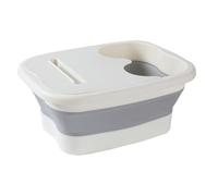 Flaroey Cubo de masaje para pies plegable, para spa, baño, baño, sauna, pedicura, baño, color blanco