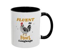 Flaroey de Café de Cerámica con Diseño de Pollo y Patten, de 11 Onzas, para Té, Leche, Cacao, Tazas de Café de Cerámica Grandes para el Hogar