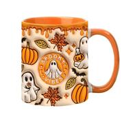 Flaroey de Café de Halloween 3D de Café Expreso de Cerámica con Asa de Té Espeluznante de 350 Ml para la Mesa de Comedor de la Escuela en Casa SP-3