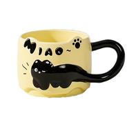 Flaroey de Cerámica con Forma de Vintage de 380 Ml: de Café Apilada para Desayuno, Uso en Dormitorios, Artículos para Beber en el Hogar, Regalo de Cumpleaños Ideal B