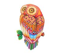 Flaroey Decoración de pared de metal para colgar en la pared, letrero de metal para colgar en la pared, estatua de búhos, decoración colorida para el hogar, A