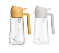 Flaroey Dispensador de Aceite y Pulverizador de Aceite 2 en 1, Botella Dispensadora de Aceite de Vidrio de Aproximadamente 16 Oz para Cocina (2 Unidades) Naranja y