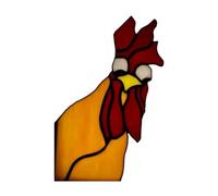 Flaroey Divertida Decoración de Esquina de Ventana: Gallo Que Mira Furtivamente, Divertida Decoración de Esquina de Ventana con Pájaro Manchado de Gallo, Decoración de Patio de Gallo A