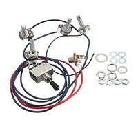 Flaroey Equipo de ArnéS de Cableado de Fonocapores de Guitarra EléCtrica Lp 2T2V 500K Pots Interruptor de 3 VíAs con Enchufe para Doble Bobina Reemplazos de Guitarra Estilo, Tapa de Negra