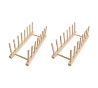 Flaroey Escurridor de Platos de Cocina, Organizador de Almacenamiento de Vajilla, Estante de Secado de Platos, Soporte de Exhibición de Tazas de Libros de Madera, Escurridor B