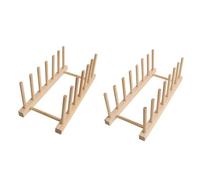 Flaroey Escurridor de Platos de Cocina, Organizador de Almacenamiento de Vajilla, Estante de Secado de Platos, Soporte de Exhibición de Tazas de Libros de Madera, Escurridor A