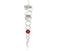 Flaroey Estabilizador de Hilandero de Viento de en Espiral de Bola Roja, Espiral Decorativa, Hilandero de Viento en Espiral, Decoración de Jardín