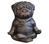 Flaroey Estatua de perro de meditación, estatua de bulldog francés de yoga, escultura realista de resina para decoración del hogar, regalo para los amantes de los pug B