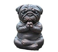 Flaroey Estatua de Perro de Meditación, Estatua de Bulldog Francés Yoga, Escultura Realista de Resina de Pug para el Hogar, Regalo para Los Amantes del Pug A