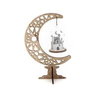 Flaroey Farol de luna de madera, manualidades, decoración del hogar, regalos y decoraciones (luna)