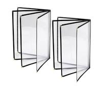 Flaroey Fundas para menús de restaurante de 8.5 x 11 pulgadas, 2 fundas transparentes para menú de 4 páginas y 8 vistas, se adapta a papel de tamaño A4