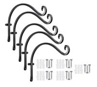 Flaroey Gancho de Jardinería Negro, Estante para Flores, Balcón, Jardín, Estante Colgante para Flores, Gancho para Colgar Plantas, Gancho de Pared