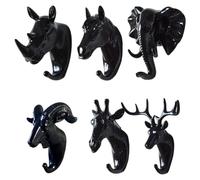 Flaroey Gancho de Toalla para Colgar en la Pared, Colgador de Ropa con Cabeza de Ciervo, DecoracióN Artesanal para HabitacióN, Gancho para DecoracióN de Pared, 6 Uds.