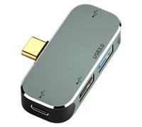 Flaroey Hub de Extensión Tipo C para Ordenador PC Jack de 3.55mm PD100W USB3.0/USB2.0/USB3.1 Extender USB Compatible con YX04 X1