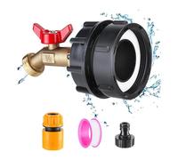 Flaroey IBC - Adaptador de tanque de agua para bolsa de agua, ajuste de rosca fina para tanque IBC de 275-330 galones, válvula de grifo de latón resistente a prueba de fugas