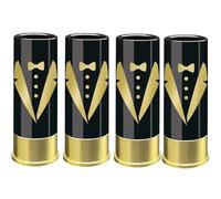 Flaroey Juego de 4 vasos de chupito de tequila de calibre 12 para padrinos de boda, 4 unidades