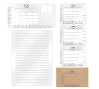 Flaroey Juego de 5 plantillas de línea recta, plantillas de dibujo de línea espaciada, adecuadas para tarjetas, papel, diario, letras, escritura