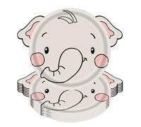 Flaroey Juego de cubiertos desechables de papel con temtica de animales de , para bautismo de beb, elefante