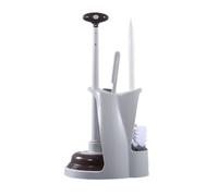 Flaroey Juego de Escobilla de Inodoro para el Suelo, Cepillo de Limpieza para el Baño Doméstico, Sin Rincones Muertos, Escobilla de Inodoro Fácil de Limpiar, Gris