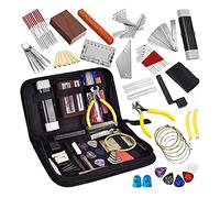 Flaroey Juego de Herramientas de ReparacióN de Kit de Mantenimiento de Guitarra de 77 Piezas con Bolsa de Mano Guitarra AcúStica, Guitarra EléCtrica, Instrumentos de Cuerda