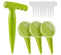 Flaroey Juego de Herramientas para Sembradora Dispensadora de Semillas: Sembradora de Jardín Ajustable con 5 Configuraciones de Dial, Etiquetas de Plantas Tipo T, Marcadores