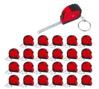 Flaroey Juego de mini llaveros de cinta métrica, 3 pies retráctiles, 24 piezas, tamaño de bolsillo con cerradura roja