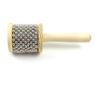 Flaroey Kabasa de Mano de Madera de 11,5 cm de Diámetro, Instrumento de Percusión de Manivela con Cuentas de Metal para Educación Musical de Banda para Adultos