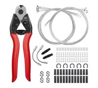 Flaroey Kit de 96 cables de freno de bicicleta, carcasa de cable de desviador de cambio de bicicleta con tapas finales, cable de fideos de freno en V, clip en C, en S, fácil de instalar