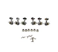 Flaroey Kit de Clavijas de Afinación de Cuerdas de Guitarra Acústica con Casquillo de Tornillo, Afinadores Universales, Afinación Abierta, Accesorios Estándar, Color Plateado