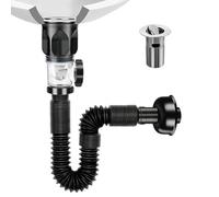Flaroey Kit de Drenaje para de Baño con Trampa en P Flexible y Expandible, Tubo de Drenaje para, Tubo de Drenaje para de Baño Antiolor