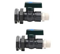 Flaroey Kit de Grifo de PVC, Válvula de Barril de Lluvia de 3/4 Pulgadas con Conector de Mamparo, Adaptador de Manguera, Antigrietas, Antioxidante, Anticorrosión, DN20