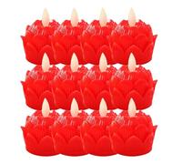 Flaroey Lámpara de Vela de Mesa Budista Sin Llama, 12 Piezas, Luces Budistas, Resistente Al Agua, 100 Horas, Funciona con Pilas B