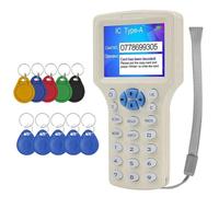 Flaroey Lector de Tarjetas Inteligentes RFID NFC + Duplicador de RFID 5XUID/T5577 125K 13,56 M Programador de Replicador RFID de Escritor de Claves IC/ID