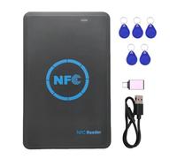 Flaroey Lector/escritor de chips inteligentes NFC de 5 bandas + 5 llaveros CUID 125K 13.56M copiadora HID duplicadora etiqueta clon ID IC copia clave