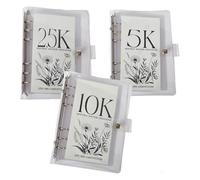 Flaroey Libro de Desafíos de Ahorro de 5k/10k/2.5k Carpeta de Ahorro de Dinero de 12 Meses Desafíos de Ahorro de 12 Meses una Manera Fácil y Divertida de Ahorrar