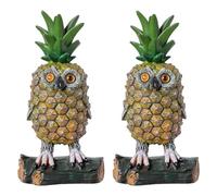 Flaroey Lindos Adornos de Resina con Forma de Búho, Pequeño Búho Pastoral de Piña para Arte en Exteriores e Interiores, Decoración de Patio y Jardín