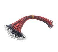 Flaroey Lote de 100 Uds. Bombilla de Lámpara de Luz LED Precableada de 20cm y 5mm, Diodos Emisores Precableados para Decoración del Hogar DIY DC3.7V-12V D