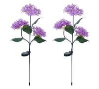 Flaroey Luces Solares para Jardín Luces Solares de Flores Flores Luminosas Luces LED Solares para Exteriores Camino de Jardín Decoración de Patio Púrpura