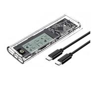 Flaroey M.2 NVME/NGFF Dual Protocol SSD Caja Transparente para Disco Duro USB3.2 con Pantalla Inteligente Adaptador SSD