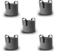Flaroey Macetas De Tela Gris Resistente, Bolsas De Cultivo De Flores/Plantas, Macetas De Tela No Tejida Engrosada Con Asas (5)