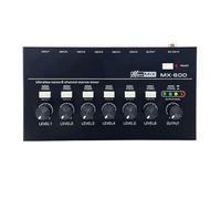 Flaroey Mezclador de Línea Estéreo de Ruido Ultrabajo de 6 Canales Mini Mezclador de Sonido Profesional Fuente de Alimentación DC5V Mezclador de Audios de Fácil Operación