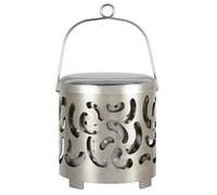 Flaroey Mini calentador portátil de acero inoxidable con asa y bolsa de almacenamiento para camping, fácil de usar