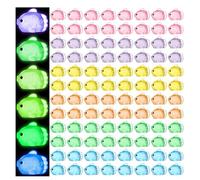 Flaroey Mini Glow Fish - 120 figuras en miniatura simpáticas y pequeñas figuras de peces planos de resina para macetas de flores de paisaje en miniatura micro