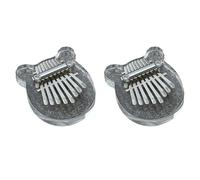 Flaroey Mini Kalimba de 8 Teclas Iris Cristal Transparente Kalimba Dedo Piano Instrumento Oso