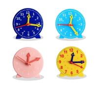 Flaroey Modelo de Tiempo de Reloj de Aprendizaje para Estudiantes de 4 Pulgadas, Reloj de Equipo para Maestros, Herramientas de Aprendizaje Escolar las 24 Horas