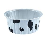 Flaroey Molde para Hornear, para Pudín, Freidora de Aire, Caja de Papel de Aluminio de Color Especial, para Hornear Pasteles, Tazón Redondo, Caja para Pasteles, Negro y