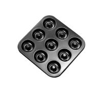 Flaroey Molde para Pastel de Donut con Agujeros, Molde para Hornear Pasteles de Chocolate, Postre, Galletas, Muffins, Utensilios Hechos a Mano, 9 Tazas, Negro