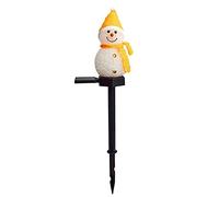 Flaroey MuñEco de Nieve Luces Solares Navidad con EnergíA Solar LED MuñEco de Nieve DecoracióN de Luz LáMparas de Estaca de JardíN Al Aire Libre Navidad Amarillo